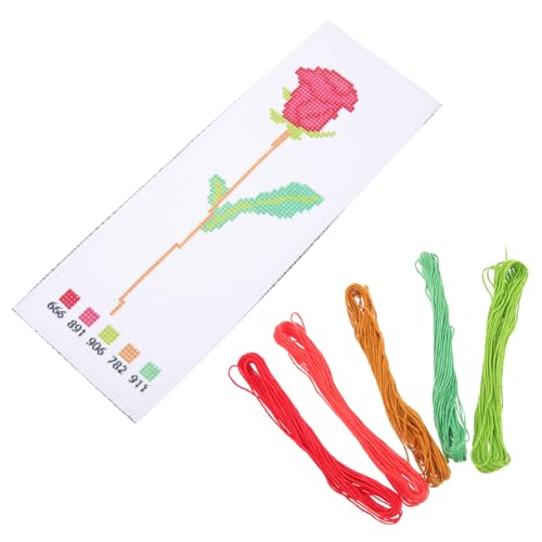 VILLFUL 1 Set Sticklesezeichen Materialtasche, DIY Lesezeichen Set, Stickmuster, Stickset, Anfänger Stickerei, Nähmaterialien, Sticklesezeichen, Anhänger Sets, Lesezeichen Sets von VILLFUL
