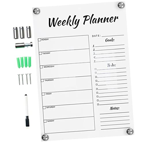 VILLFUL 1 Set Wochenplan Schreibtafel, Löschbare Notizblöcke Für Den Haushalt, Wand Memoboard, Bürobedarf, Praktische Desktop Memoboards Für Studenten, Durchsichtige Memoboards, Löschbare von VILLFUL