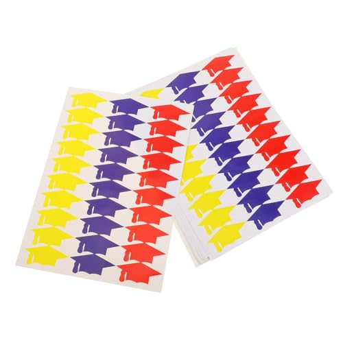 VILLFUL 10 Blatt Abschlussfeier Aufkleber für Doktorhut Selbstklebende Graduation Cap Etiketten Drei Farben für Einladungen Scrapbooks und Party Deko von VILLFUL
