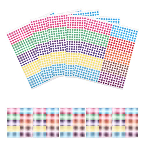 VILLFUL 10 Blatt Runde Farbige Punktetiketten Abziehbare Selbstklebende Aufkleber für Schnelle Organisation Farbige Dots für Büro und Schule pro Blatt von VILLFUL