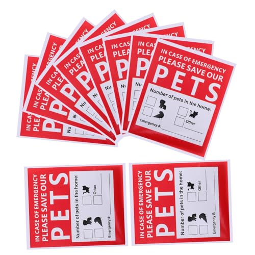 VILLFUL 10 Blatt Selbstklebender wetterfester Notfallaufkleber für Fenster und Türen Klar lesbare Sicherheitsmarken zur schnellen Hilfe von Katzen und Hunden VILLFUL 10 Blatt Selbstklebender wetterfester Notfallaufkleber für Fenster und Türen Klar lesbare Sicherheitsmarken zur schnellen Hilfe von Katzen und Hunden von VILLFUL