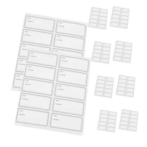 VILLFUL 10 Blatt Wasserfeste Ölresistente Mehrfunktionale Flaschenaufkleber mit Schreibfeld Ablösbare Notizaufkleber für Lebensmittel Datumsmarkierung pro Packung VILLFUL 10 Blatt Wasserfeste Ölresistente Mehrfunktionale Flaschenaufkleber mit Schreibfeld Ablösbare Notizaufkleber für Lebensmittel Datumsmarkierung pro Packung von VILLFUL