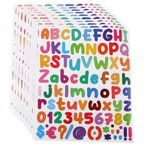 VILLFUL 10 Bögen Bunte Zahlen Und Buchstabenaufkleber, Zahlenaufkleber, Vinyl Buchstabenaufkleber, Farbige Alphabet Aufkleber, Alphabet Aufkleber, Scrapbooking Aufkleber, von VILLFUL