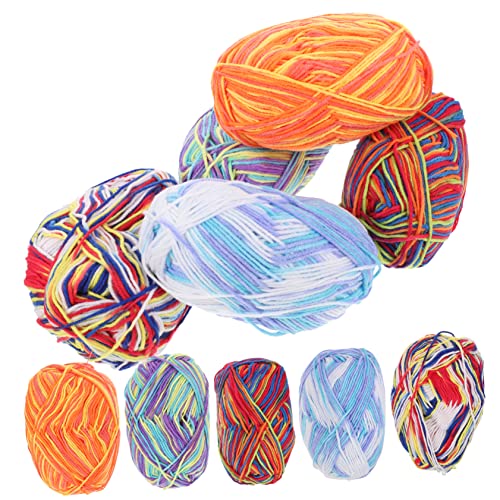 VILLFUL 10 Rollen Mehrfarbiger Farbverlaufswoll Baumwollfaden, Baumwollgarn Zum Häkeln, Weiches Garn Zum Häkeln, Garn Zum Häkeln Und Stricken, Häkelgarn, Farbwechselgarn, Mehrfarbiges von VILLFUL