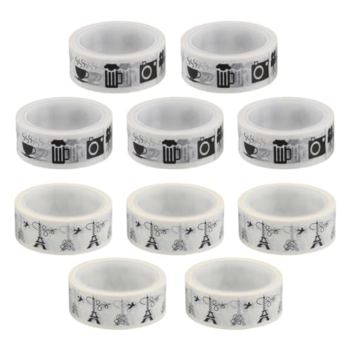 VILLFUL 10 Rollen Washi Tape Dekorative Klebebänder für Diy Handwerk Journals und Scrapbooking mit Modernen Mustern und Zuverlässigem Kleber für Kreative Projekte von VILLFUL