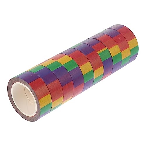 VILLFUL 10 Rollen Washi Tape Regenbogen Washi Klebeband Selbstklebende Dekorationsaufkleber für Scrapbooking Journaling und DIY Projekte von VILLFUL
