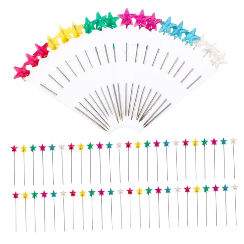 VILLFUL 10 Sätze Farbige Stecknadeln mit Großem Kopf Rostfreie Gerade Nähnadeln für DIY Handwerk Quilten und Dekorative Stoffbefestigung für Dicke Stoffe und Bekleidung von VILLFUL