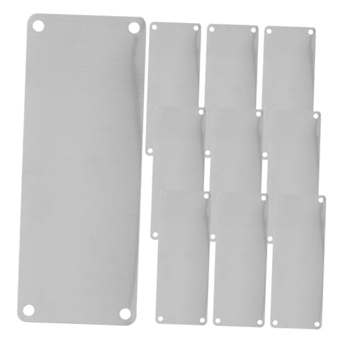 VILLFUL 10 Stück Blanko Namensschild mit Löchern Gravierbare Metallplatten für Hotels und Zuhause Vielseitig Einsetzbar für Diy Projekte von VILLFUL