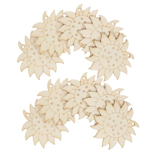 VILLFUL 10 Stück Blumenholzspäne, Holzscheiben, Dekore, Graffiti Chips, Blumenausschnitte, DIY Holzhandwerk, Handbemalte Blumenanhänger, Wandornamente, Holzausschnitt, Graffiti Holzspäne von VILLFUL