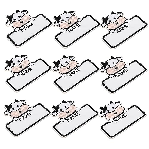 VILLFUL 10 Stück Bügelflicken Namensetiketten für Kleidung mit Süßem Cartoon Tierdesign Waschbar Beschreibbar Langlebig und Bügelbar für Schulkleidung Taschen und DIY Nähzubehör von VILLFUL