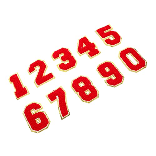 VILLFUL 10 Stück Digitale Aufkleber, Hut Applikationen, Dekorative Kleidungsflicken, Zahlen Stickerei Applikationen, Taschen Applikation, Koffer Patches, DIY Patches, Mantel Accessoire von VILLFUL