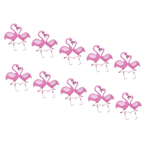 VILLFUL 10 Stück Flamingo Aufnäher zum Aufnähen Bestickte Tier Patches für Jacken Kleidung Hüte und Taschen DIY Applikationen zur Reparatur und Dekoration Vielseitig Einsetzbar von VILLFUL