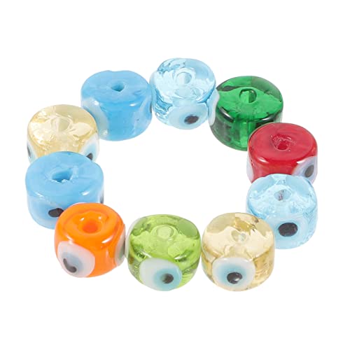 VILLFUL 10 Stück Böser Blick-glasperlen Schmuckperlen Lose Perlen Glasperlen Zum Basteln Perlen Für Armbänder Glasperlen Mit Muster Handarbeitsperlen von VILLFUL