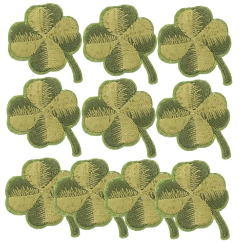 VILLFUL 10 Stück Grüner Stickerei Patches Bügel oder Nähapplikationen für Kleidung und Accessoires für Patrick's Day Dekorationen von VILLFUL