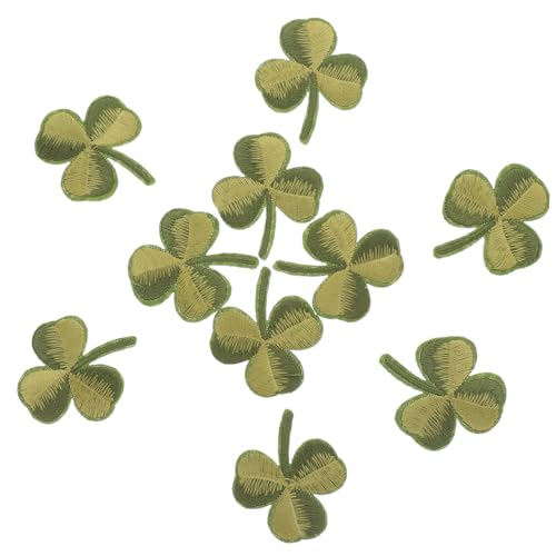 VILLFUL 10 Stück Grünes Bestickte Applikationen für Kleidung und Taschen Diy Glückskleeblatt Patches für Patrick's Day Dekoration Einfache Befestigung durch Bügeln oder Nähen Langlebiges von VILLFUL