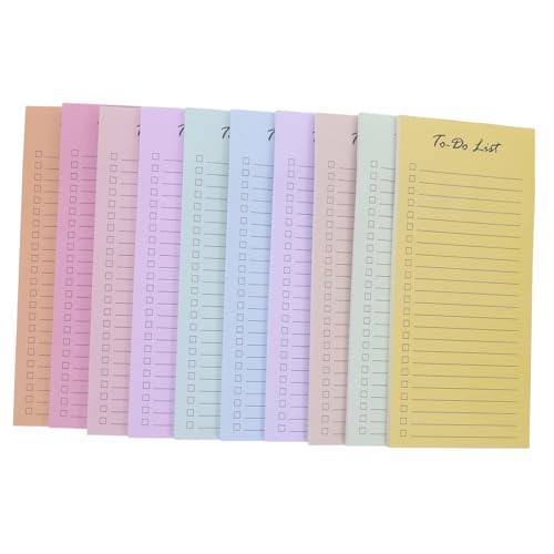 VILLFUL 10 Stück Haftnotizen in Lebendigen Macaron Farben pro Block Selbstklebende To Do Listen Einkaufslisten und Wochenplan Notizblock für Bunte Organisation und Planung von VILLFUL