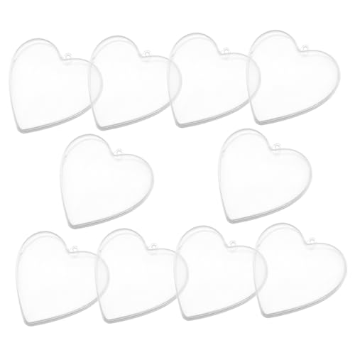VILLFUL 10 Stück Herzförmige Befüllbare Ornament Kugeln Klarsichtkunststoff für Diy Weihnachts und Hochzeitsdekoration Transparente Bastelartikel für Festlichkeiten und Partys von VILLFUL