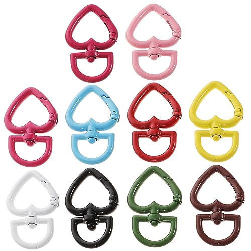 VILLFUL 10 Stück Herzförmige Karabiner Verschlüsse Bunte Schlüsselanhänger für DIY Schmuckherstellung für Armbänder und Kreative Bastelprojekte VILLFUL 10 Stück Herzförmige Karabiner Verschlüsse Bunte Schlüsselanhänger für DIY Schmuckherstellung für Armbänder und Kreative Bastelprojekte von VILLFUL