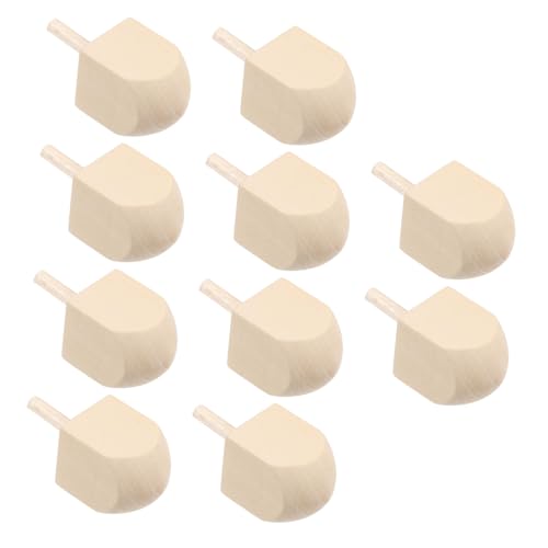 VILLFUL 10 Stück Holz Dreidels Unlackierte DIY Chanukka Spielzeuge für Kreative Bastelprojekte Party und Dekorationen für Hanukkah Feiern von VILLFUL
