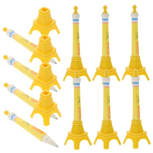 VILLFUL 10 Stück Kawaii Eiffel Tower Kugelschreiber für Mädchen Niedliche Schwarze Gelstifte für Schüler Schulbedarf und Desktop Dekoration Vielseitig Einsetzbar von VILLFUL