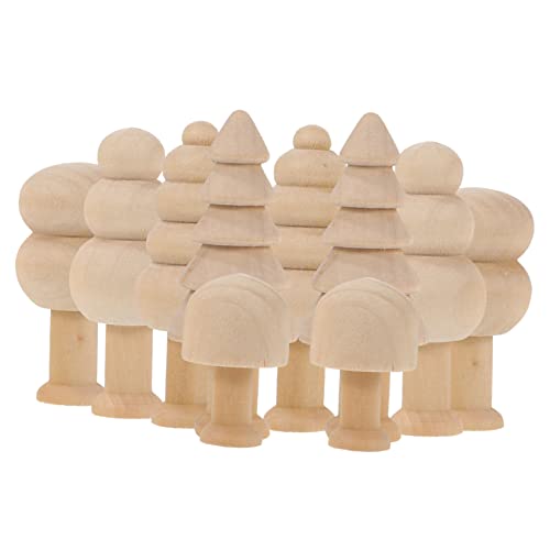 VILLFUL 10 Stück Kleine Holzpilze, Unlackierte DIY Holzbäume, Unlackierte Holzbäume, DIY Bastelarbeiten, DIY Holzpilze, DIY Zubehör, DIY Spielzeug Für Kinder, Holzbaum Zum Bemalen, von VILLFUL
