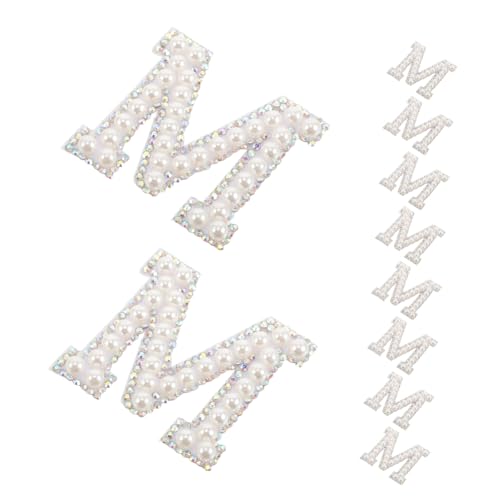 VILLFUL 10 Stück Kristalldiamantaufkleber Briefe Kleidung nähen A-Z Glitzer Alphabet Applique Glitzer-Buchstaben-Patches Bügeleisen auf dem dekorativen Brief Bügelnflecken Strasssteine von VILLFUL