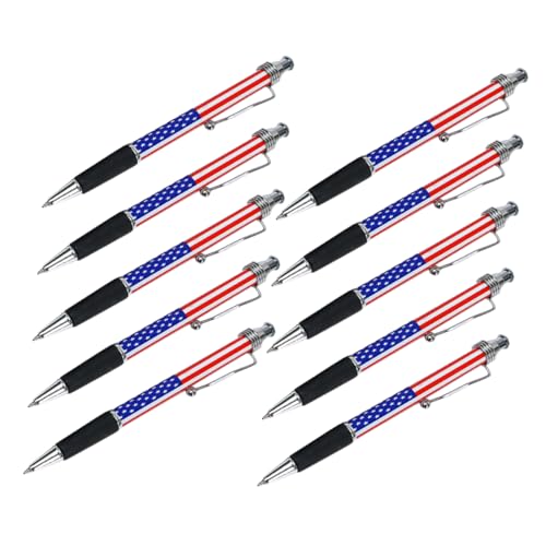 VILLFUL 10 Stück Kugelschreiber mit Flagge Versenkbare Kugelschreiberstifte Büro Stift komfortabler Griffstift Tintenstifte Kugelschreiber für die Schule Schreibstift für die Schule Metall VILLFUL 10 Stück Kugelschreiber mit Flagge Versenkbare Kugelschreiberstifte Büro Stift komfortabler Griffstift Tintenstifte Kugelschreiber für die Schule Schreibstift für die Schule Metall von VILLFUL
