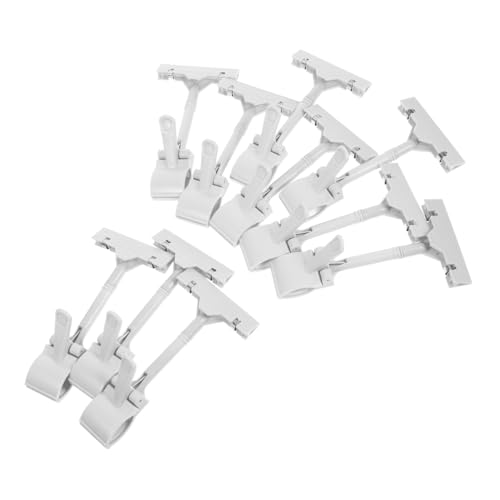 VILLFUL 10 Stück Kunststoff Preisschildhalter mit Einstellbarem Clip T Förmiger Pop Display Ständer für Regal Etiketten und Karten für Supermärkte und Einzelhandel Weiß von VILLFUL
