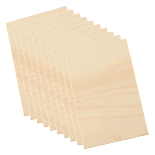 VILLFUL 10 Stück Lindenholzbrett, Gravurholzbretter, Holzplatte, Unbehandelte Holzbretter, DIY Holzbretter Zum Basteln, Holzplatte, Einfache Holzscheibe, Rechteckige Holzscheiben, von VILLFUL