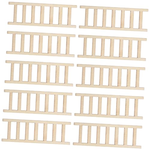 VILLFUL 10 Stück Mini Holzleiter für Puppenhaus Teiliges Langlebig und Präzise Gefertigt für Diy Dekoration und Fotografie von Miniaturszenen Perfektes Zubehör für Projekte von VILLFUL