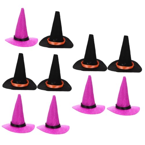 VILLFUL 10 Stück Mini-halloween-hexenhüte Partyhüte Weinflaschenhüte Szenenlayout-dekoration VILLFUL 10 Stück Mini-halloween-hexenhüte Partyhüte Weinflaschenhüte Szenenlayout-dekoration von VILLFUL