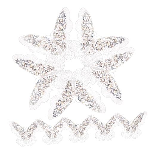 VILLFUL 10 Stück Organza Schmetterlings Patches für DIY Dekoration und Reparatur Verschönerung für Kleidung Taschen Hüte Haarschmuck Verschleißfeste Applikationen für Handarbeiten und von VILLFUL
