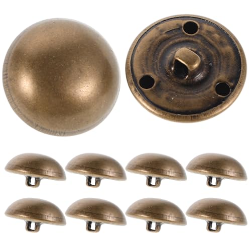 VILLFUL Runde Metallknöpfe Antik 10 Stück Für Anzüge Und Mäntel Pilz-design Bronzefarben Handgefertigt Langlebig von VILLFUL