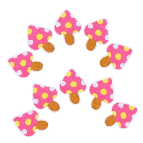 VILLFUL 10 Stück Pilz Stoffflicken, Pilz Patch, Jeansjacke, Flicken, Kleidungszubehör, Stickerei Ornament Set, Aufbügler Für Mädchen, Kleidungsflicken, Reparaturflicken Für Kleidung, DIY von VILLFUL