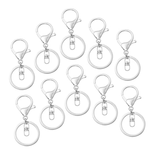 VILLFUL 10 Stück Schlüsselanhänger Zubehör, Charms, Schlüsselanhänger Clip, Schlüsselanhänger Ringe, Metall Autoschlüsselring, Schlüsselanhänger Haken, Metall Schlüsselanhänger Haken, von VILLFUL