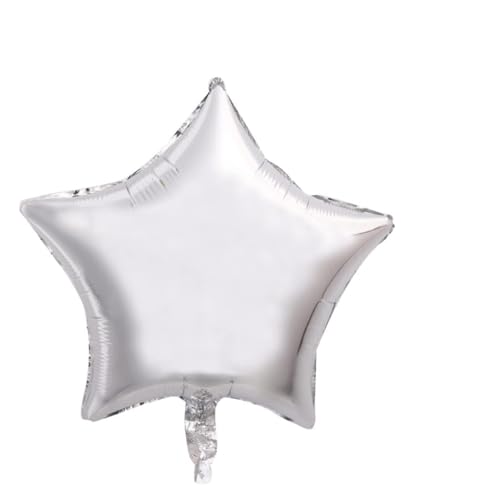 VILLFUL 10 Stück Silberne Fünfzackige Folienballons Sternform Wiederverwendbar Für Valentinstag Hochzeit Geburtstag Party Dekoration von VILLFUL