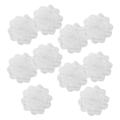 VILLFUL 10 Stück Spitzen -Dekorationsstofffleck Spitzenstickerei-Patches Stoffreparaturflicken Nähen von Stoffapplikationen Spitzenflecken nähen Stickereiflecken nähen Organza Weiß von VILLFUL