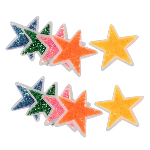 VILLFUL 10 Stück Sterne Pailletten Aufnäher zum Aufnähen Kleine Bunte DIY Applikationen für Kleidung Jeans Taschen Mützen Langlebige Reparatur und Dekorationspatches von VILLFUL