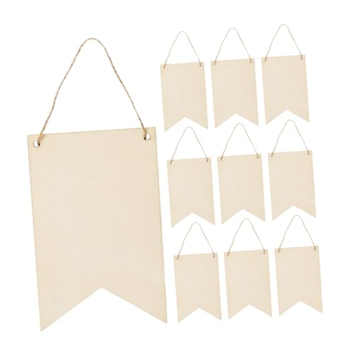 VILLFUL 10 Stück Teiliges DIY Holzschild in Bannerform Naturbelassen Unbemalt mit Vorgestanztem zum Aufhängen Blanko Holzplatte zum Bemalen und Beschriften für Kreative Bastelprojekte und VILLFUL 10 Stück Teiliges DIY Holzschild in Bannerform Naturbelassen Unbemalt mit Vorgestanztem zum Aufhängen Blanko Holzplatte zum Bemalen und Beschriften für Kreative Bastelprojekte und von VILLFUL