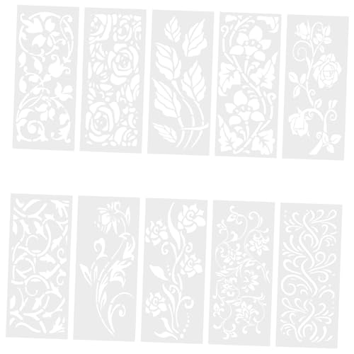 VILLFUL 10 Stück Teiliges DIY Schablonen für Pflanzenmuster Wiederverwendbare Malvorlagen für Kreative Projekte Geeignet für Wände Möbel und Scrapbooking VILLFUL 10 Stück Teiliges DIY Schablonen für Pflanzenmuster Wiederverwendbare Malvorlagen für Kreative Projekte Geeignet für Wände Möbel und Scrapbooking von VILLFUL