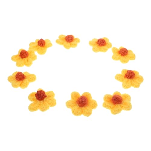 VILLFUL 10 Stück Teiliges Dekorative Blumen Patches Wollgarn für Kleidung Bastelprojekte und Reparaturen Hautfreundliche Applikationen für Kreative Modegestaltungen von VILLFUL