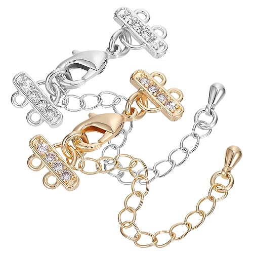 VILLFUL 10 Stück Teiliges Doppelte Verlängerungsketten für Halsketten und Armbänder Langlebige Kupferlegierung Elegantes Design mit Feinen Anhängern Schmuckverbinder für Vielseitige DIY von VILLFUL
