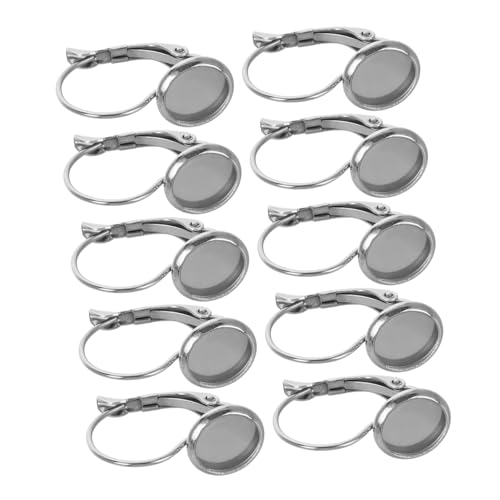 VILLFUL 10 Stück Teiliges Edelstahl Ohrhaken mit Schmuckanhänger Tray für Ohrringherstellung DIY Ohrhaken Ersatz Schmuckzubehör Leicht Elegant Vielseitig von VILLFUL