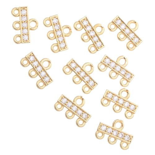VILLFUL 10 Stück Teiliges Gold Überzogenes Zirkonia Mehrfach Kettenverschluss Schmuckverbinder für Armbänder und Halsketten Mehrreihiger Spacer Clip DIY Charm Connector für Lagen-designs VILLFUL 10 Stück Teiliges Gold Überzogenes Zirkonia Mehrfach Kettenverschluss Schmuckverbinder für Armbänder und Halsketten Mehrreihiger Spacer Clip DIY Charm Connector für Lagen-designs von VILLFUL
