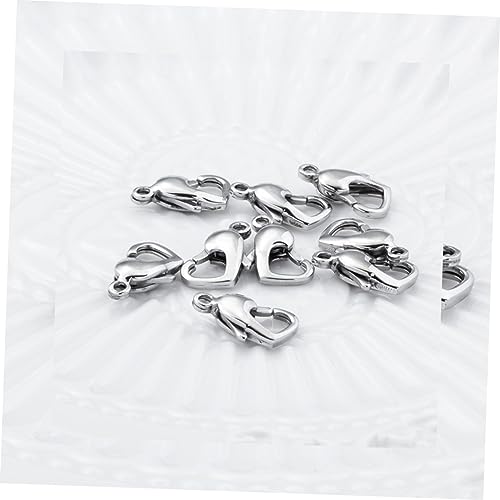VILLFUL 10 Stück Teiliges Herzförmiger Karabinerverschlüsse Poliert Glänzend Langlebig für Schmuckherstellung DIY Halsketten und Armbänder Praktisch und Modisch von VILLFUL