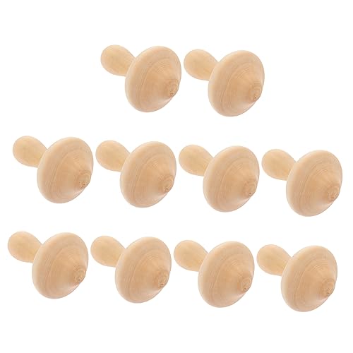 VILLFUL 10 Stück Teiliges Holz Mushroom Dekoration für Diy Graffiti Malfähigkeiten und Kreativität für Tischdeko und Bastelprojekte von VILLFUL