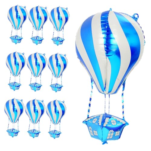 VILLFUL 10 Stück Teiliges Hot Air Balloon Aluminiumfolie Ballons Lebendige Metallic Farben Wetterfest Vielseitige Partydeko für Drinnen und Draußen für Geburtstage Babyshowers Halloween von VILLFUL