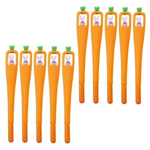 VILLFUL 10 Stück Teiliges Karotten kaninchen Kugelschreiber Feine Spitze Leicht und Tragbar Schwarze Tinte Weiches Für Büro Schule und Alltag von VILLFUL