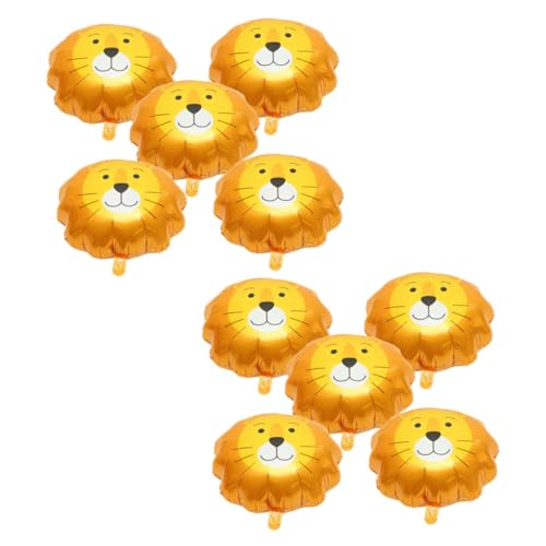 VILLFUL 10 Stück Teiliges Lion Head Folienballon Große Lebendige Dschungel Partydeko Langlebige Aluminiumfolie für Geburtstagspartys und Tierische Themenveranstaltungen von VILLFUL