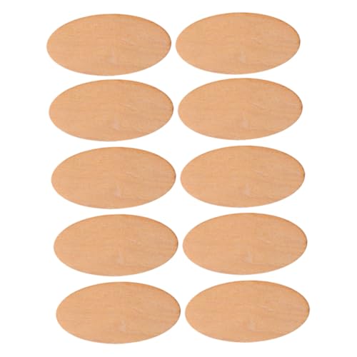 VILLFUL 10 Stück Teiliges Ovale Holzscheiben Unbehandelte DIY Holzanhänger für Basteln Natürliche Holzplatten für Dekoration Sichere und Tragbare Holzornamente zum Bemalen und Gestalten von VILLFUL
